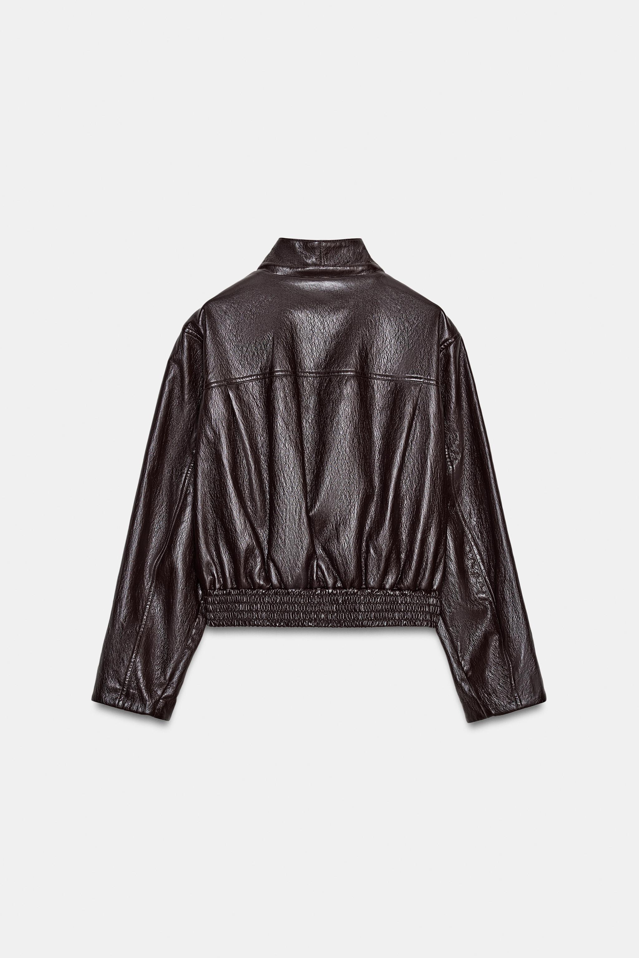 BOMBER COURTE MATIÈRE SYNTHÉTIQUE